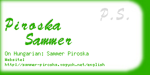 piroska sammer business card